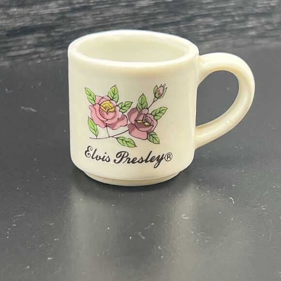 Other - Official Elvis Collectors 1.5” Mini Mug/Shot Glass- Purple Flowers- Vintage
